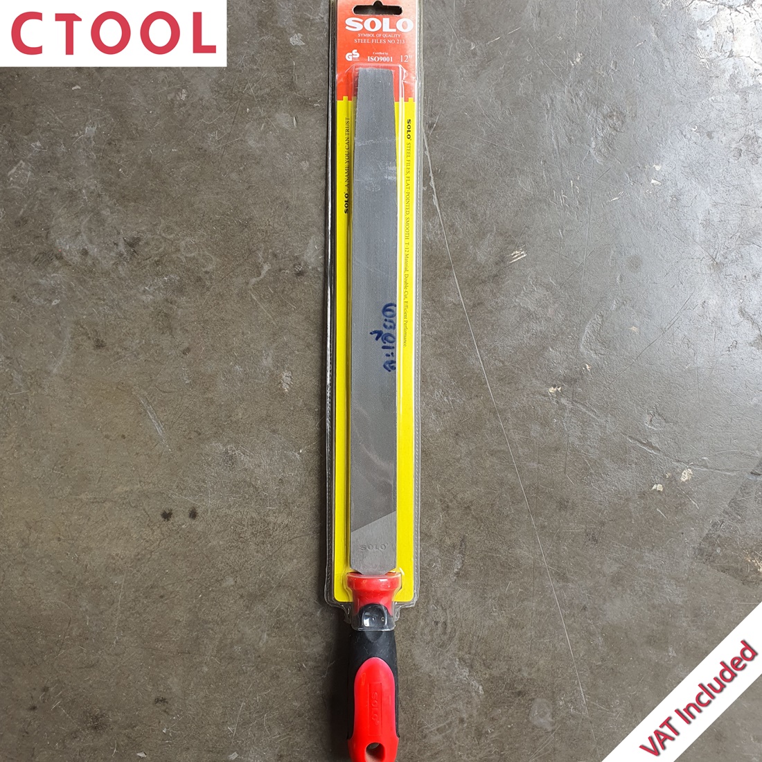 ตะไบแบนละเอียดพร้อมด้าม 12นิ้ว 213-12 Solo ของแท้100% - Authentic Flat Smooth Hand File - ซีทูล Ctoolhardware