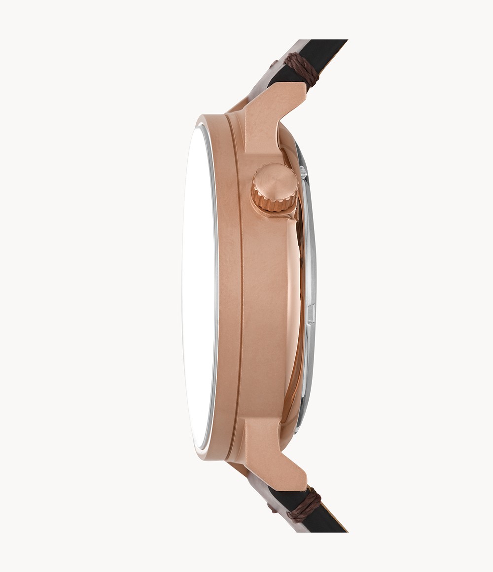 Fossil ME3169 นาฬิกาผู้ชาย Barstow Automatic Brown Leather Men's Watch