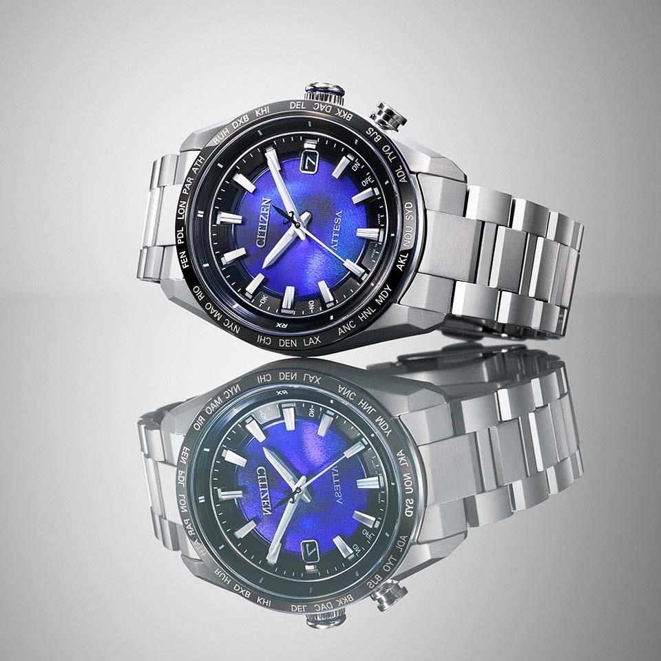 Citizen CB0288-65L นาฬิกาผู้ชาย Atessa Eco-Drive Global Radio Controlled Unite with Limited Blue 2000Pcs Men's Watch