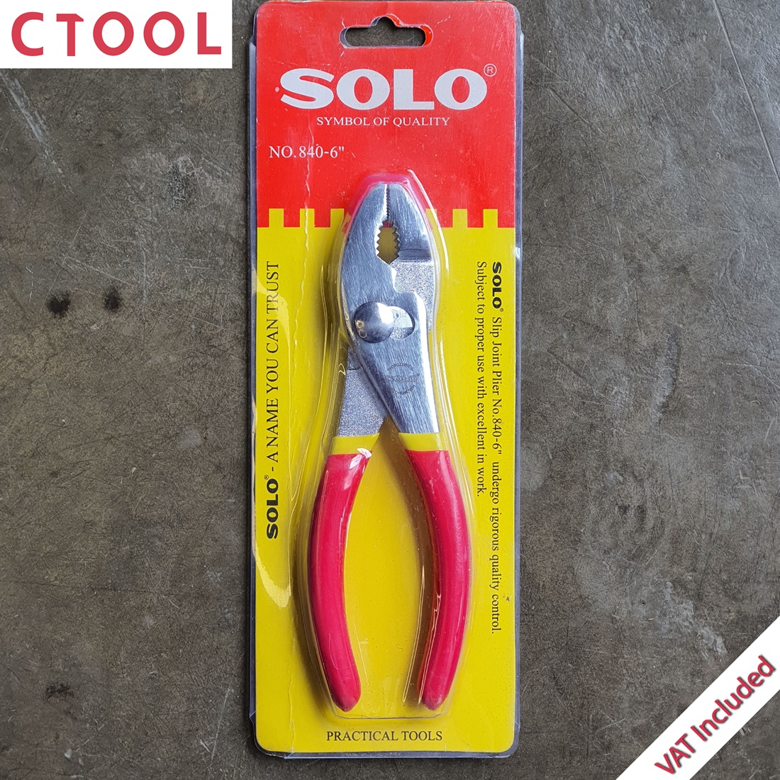 คีมปากขยาย 6นิ้ว 840-6" Solo ของแท้ - Authentic Slip Joint Pliers - ซีทูล Ctoolhardware