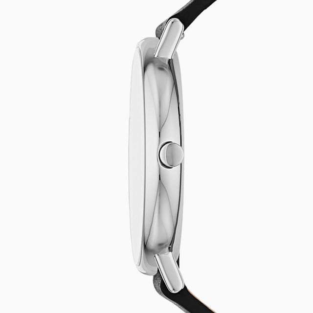 Skagen SKW6528 นาฬิกาผู้ชาย Signatur Black Leather Quartz Men's Watch