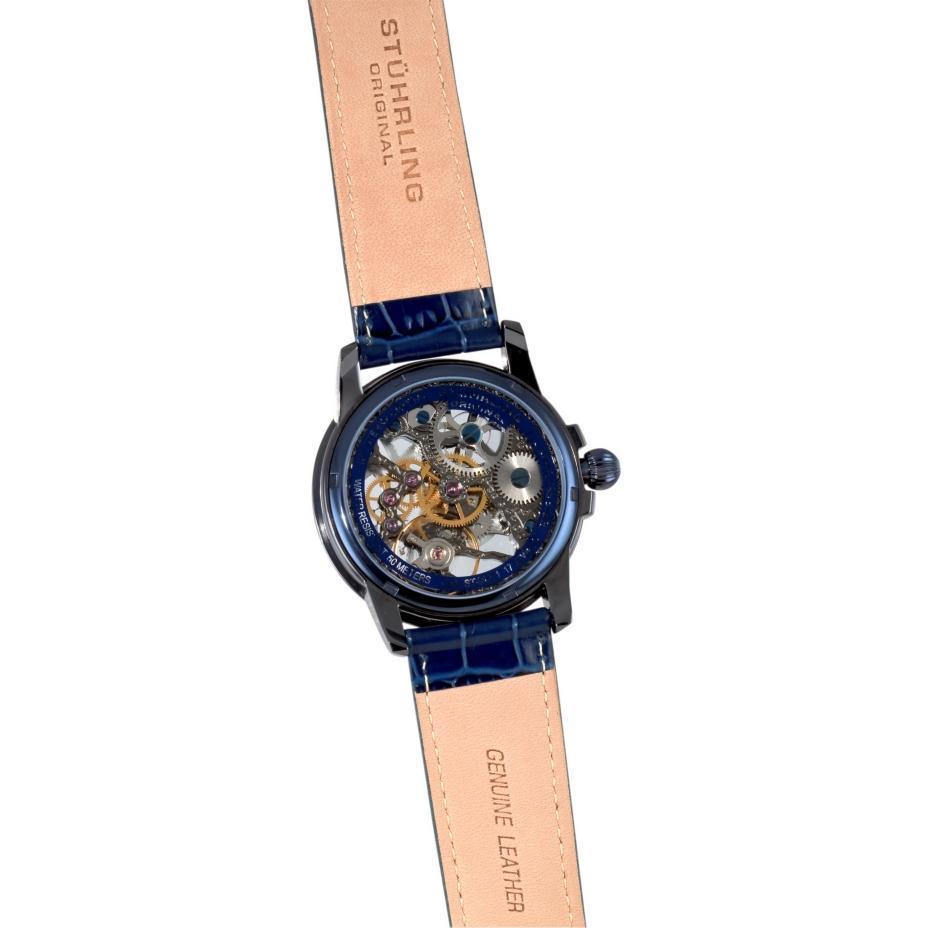 Stuhrling Original 228.33L5C3 นาฬิกาผู้ชาย Stuhrling Original รุ่น 228.33L5C3, Symphony Saturnalia Brumalia Mechanical Skeleton Blue Men's Watch