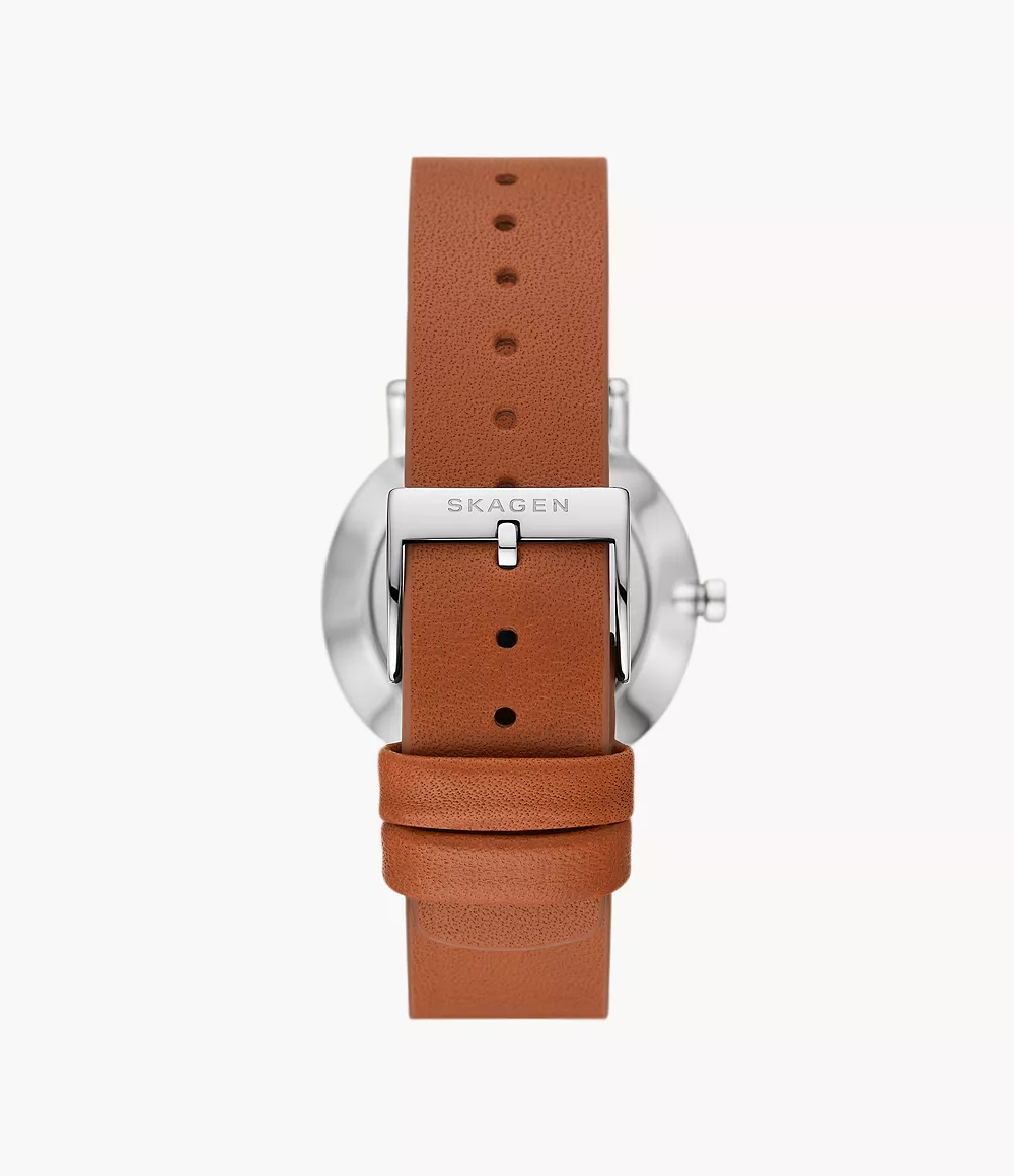 Skagen SKW3103 นาฬิกาผู้หญิง Kuppel Lille Two-Hand Sub-Second Brown Leather Watch