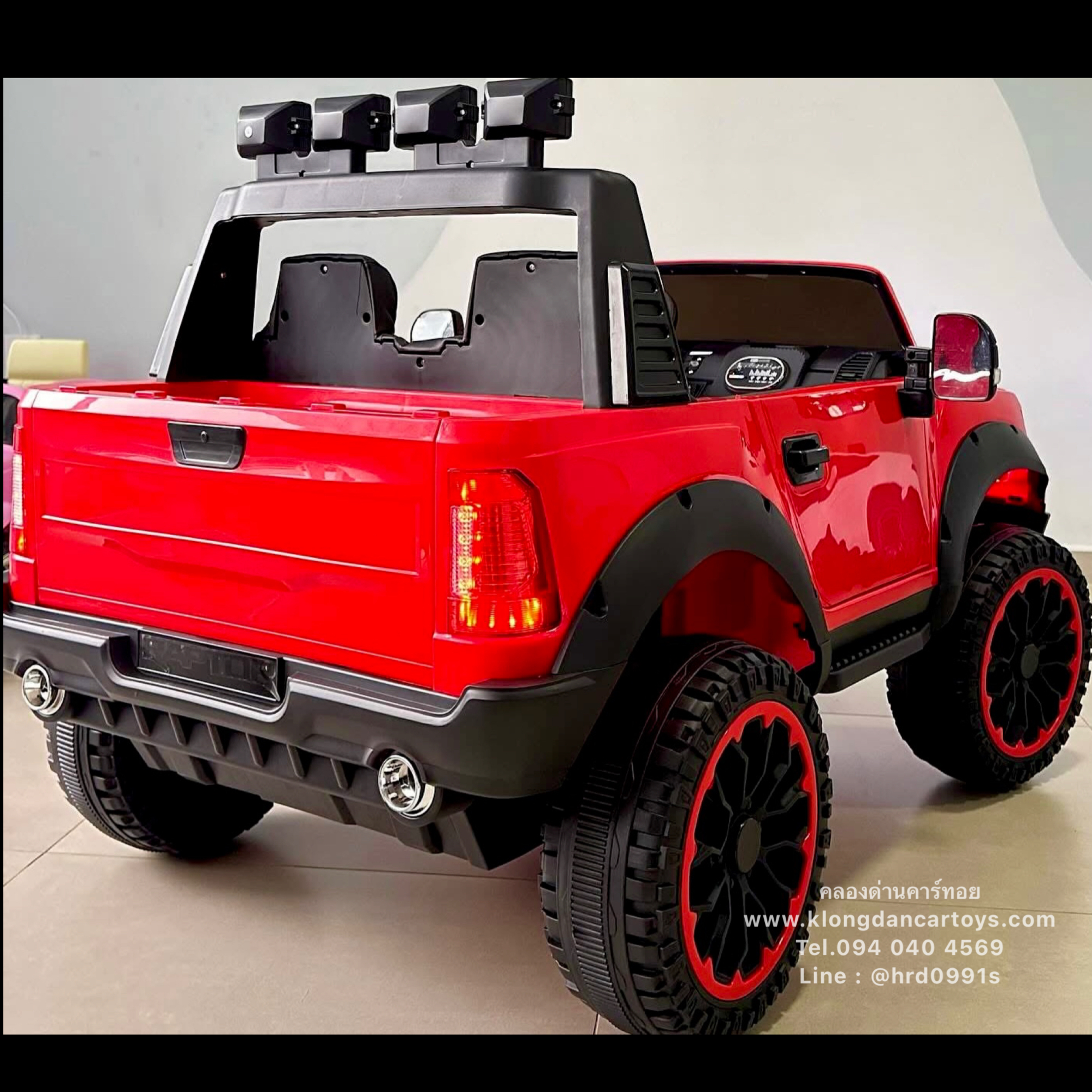 รถกะบะเด็กแบตเตอรี่Raptor4×4*คันใหญ่* (ออกตัวสมูท, 4มอเตอร์แบต12v7a, มีโช้คหน้าหลัง, โยกได้, บูลทูธกับมือถือ เล่นusb aux, รีโมทบูลทูธ) กะบะท้ายช่องใหญ่ ถอดชาร์จภายนอกได้