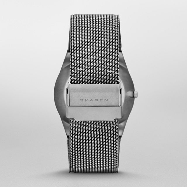 Skagen SKW6078 นาฬิกาผู้ชาย Skagen รุ่น SKW6078, Melbye Titanium and Gray Steel-Mesh Day-Date Men's Watch