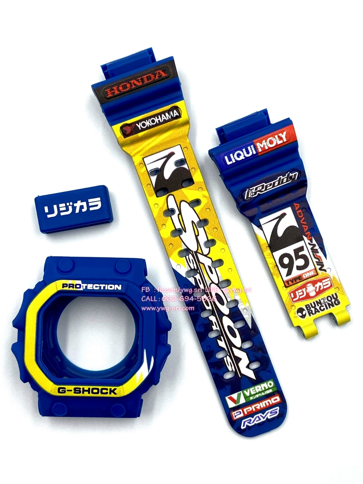 กรอบสาย G-SHOCK สีน้ำเงินด้าน สกรีนลาย SPOON 95 ใส่ได้กับรุ่น GX-56