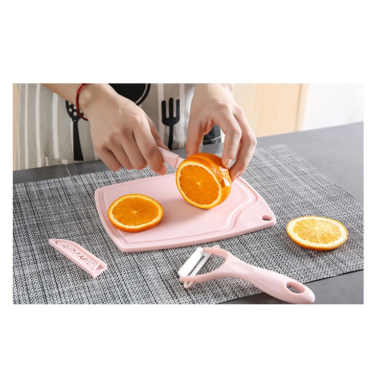 ชุดมีดเซรามิก เขียง ที่ปอกเปลือก (1 ชุดมี 3 ชิ้น)