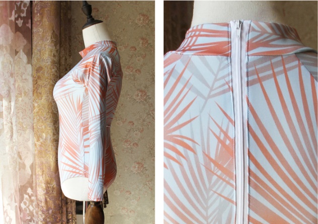 ชุดว่ายน้ำวันพีช พร้อมส่ง :ชุดว่ายน้ำแฟชั่นวันพีชสีส้มแขนยาว ซิปหลังแต่งลายดอกไม้สีสันสดใส. sexyมากๆจ้า:รอบอก38-44 เอว32-40 สะโพก34-42นิ้ว