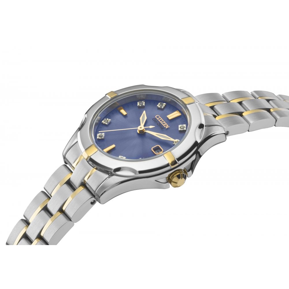 Citizen EW1936-53L นาฬิกาผู้หญิง Eco-Drive Diamond Two-Tone Women's Watch