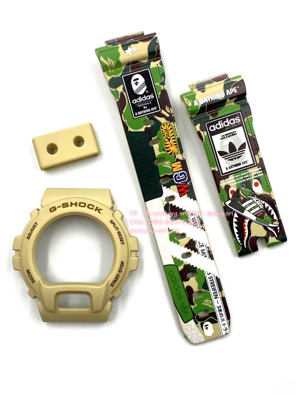 กรอบสาย G-SHOCK แท้✅ สีน้ำตาล สกรีนลาย adidas ใส่ได้กับรุ่น DW-6900