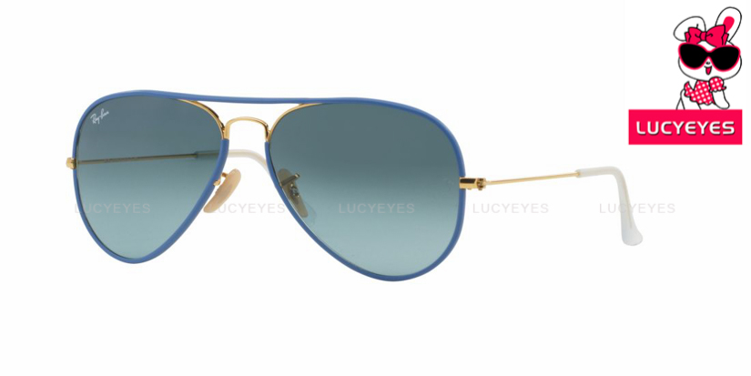 RAYBAN RB3025JM 001/4M AVIATOR FULL COLOR Size 58 กรอบน้ำเงิน เลนส์น้ำเงินไล่สี