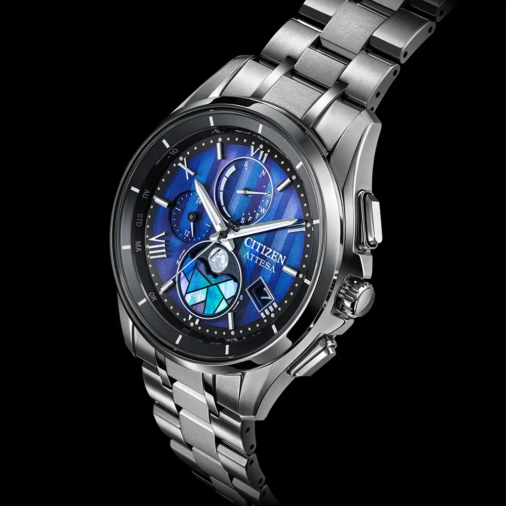 Citizen BY1000-51L นาฬิกาผู้ชาย ATTESA Moon Phase Radio Controlled Titanium Eco-Drive Limited 2,200pcs Men's Watch