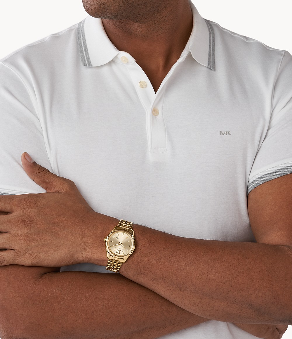 Michael Kors MK8857 นาฬิกาผู้ชาย Lexington Gold-Tone Quartz Men's Watch