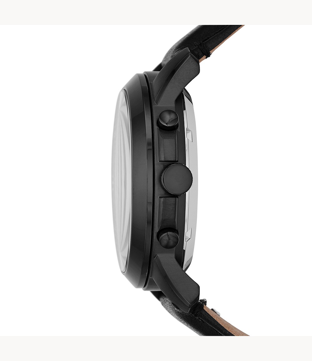 Fossil ME3028 นาฬิกาผู้ชาย Grant Automatic Black Leather Men's Watch