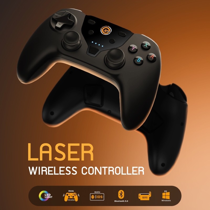 จอยคอนโทรลเลอร์ Neolution E-Sport Gamepad Laser tri mode Black 3 ระบบ ไร้สาย บลูทูธ และแบบมีสาย