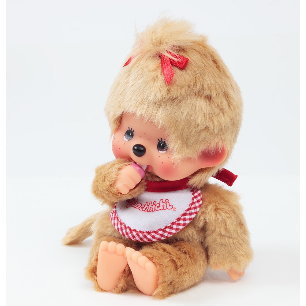 [PRE-ORDER] ตุ๊กตา ม่อนชิชิ ผู้หญิง ขนสีทอง ท่านั่ง Monchhichi Standard Sitting Beige Girl Size 20 cm モンチッチ スタンダードS ベージュ 女の子