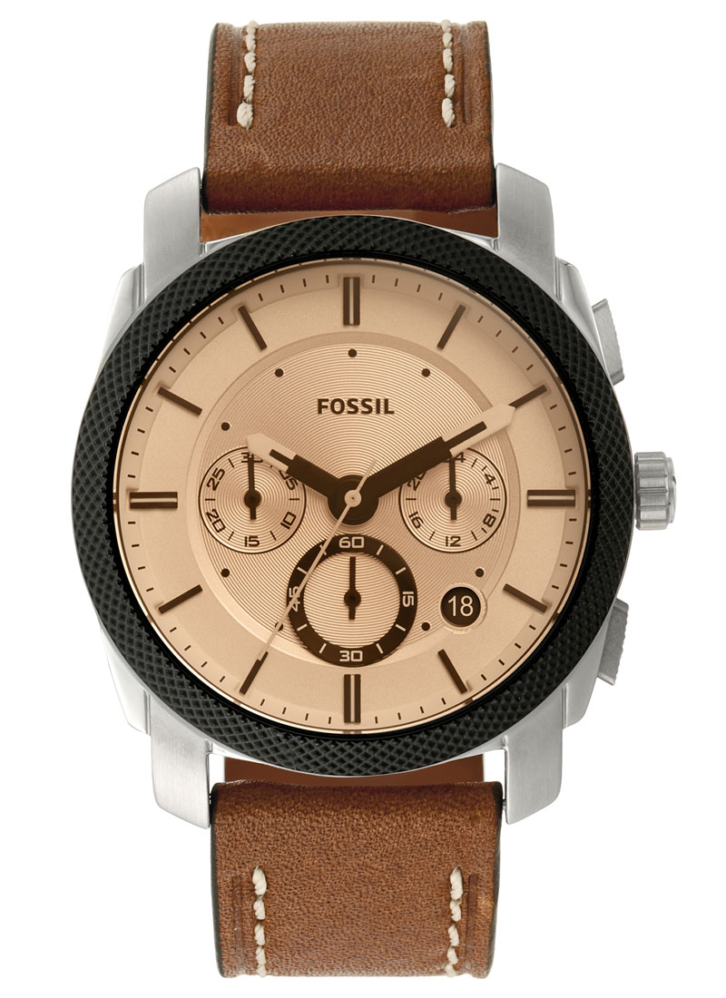 Fossil FS5620 นาฬิกาผู้ชาย Machine Chronograph Brown Leather Men's Watch