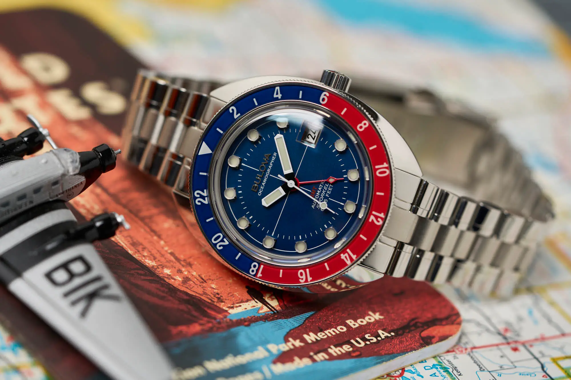 Bulova 96B405 นาฬิาผู้ชาย Automatic Oceanographer GMT Men's Watch