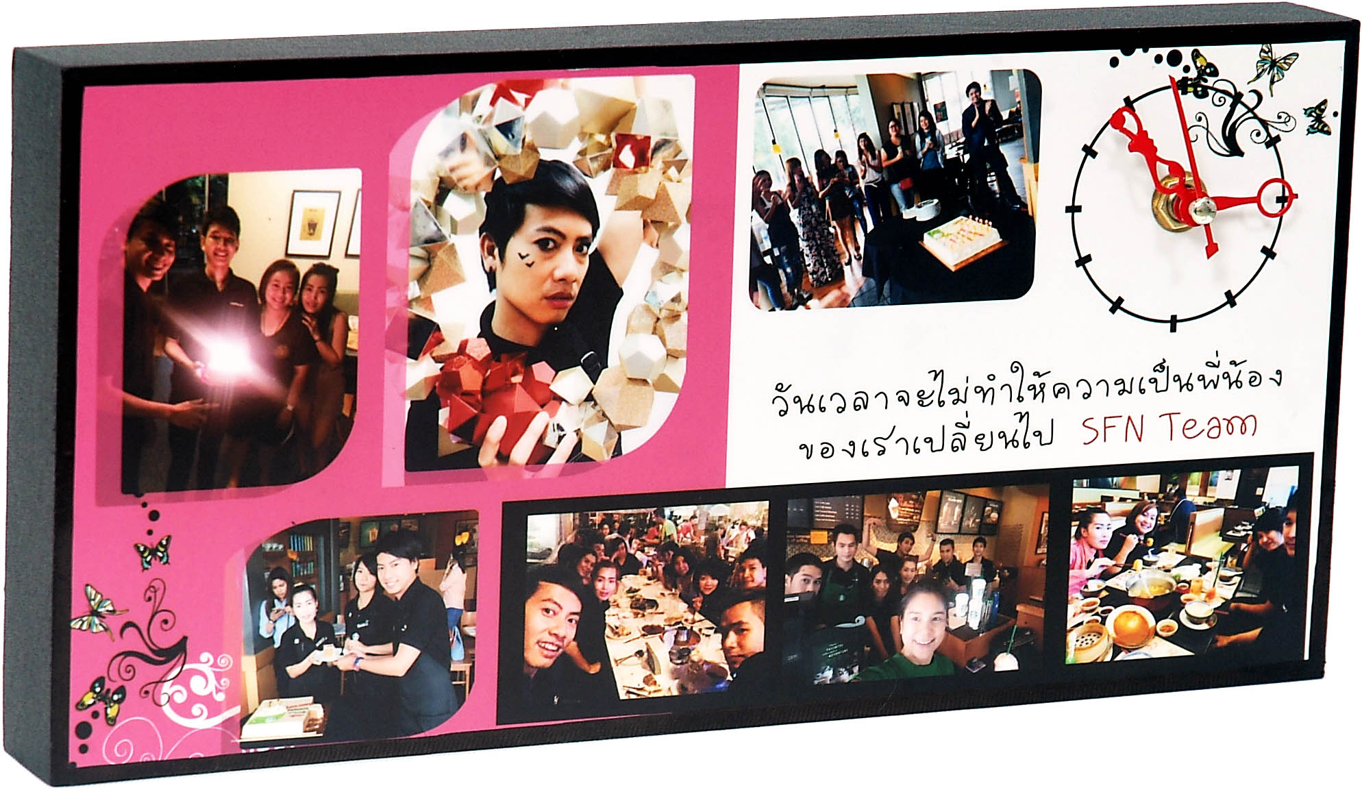 ของขวัญให้คนรัก นาฬิการูปภาพตัวเอง กรอบลอยด้าน ขนาด 6x12 นิ้ว