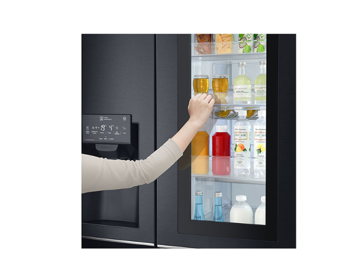 LG ตู้เย็น ไซด์บายไซด์ 21.7 คิว สีดำโลหะ หรูหรา InstaView Door-in-Door รุ่น GC-X247CKAV (ชลบุรี ส่งฟรี)