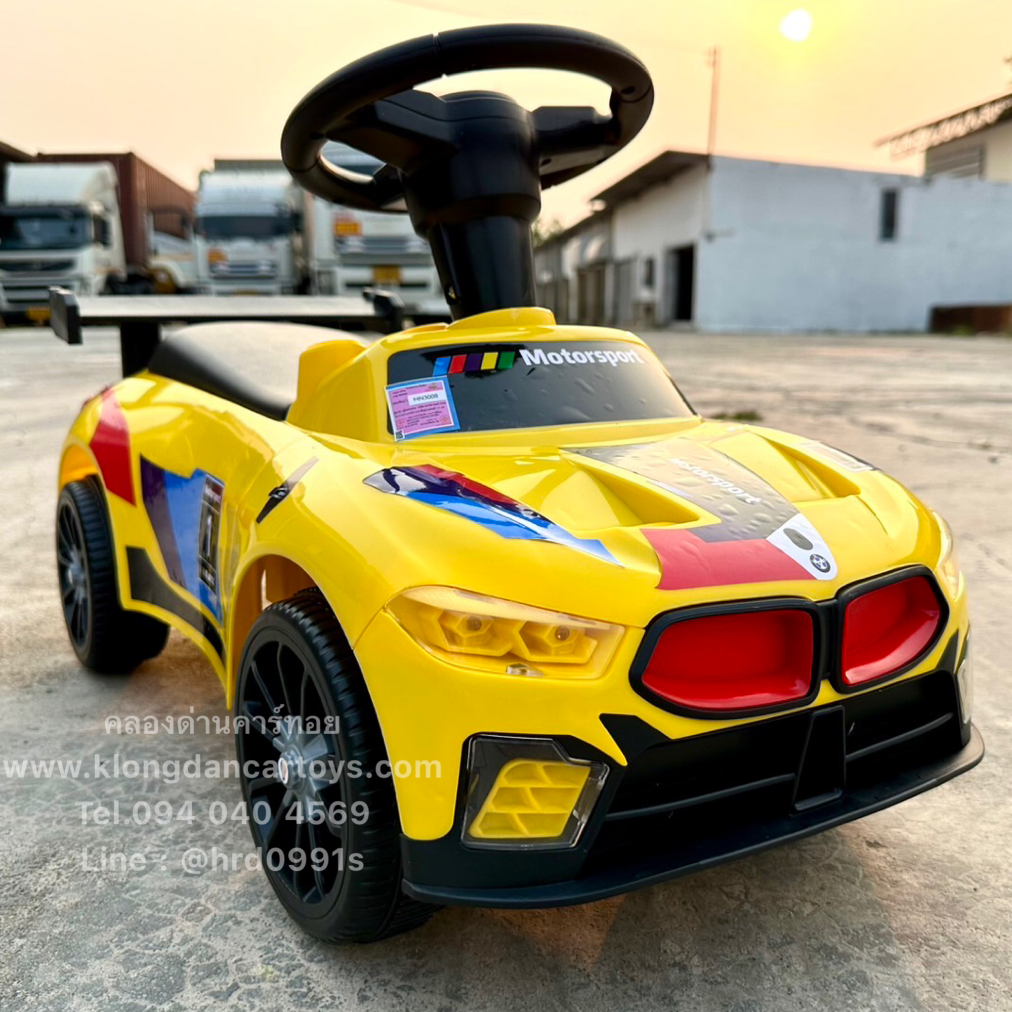 รถเด็กBMWขาไถ(มีเสียงเพลงและไฟในตัว, ใต้เบาะเปิดเก็บของได้)