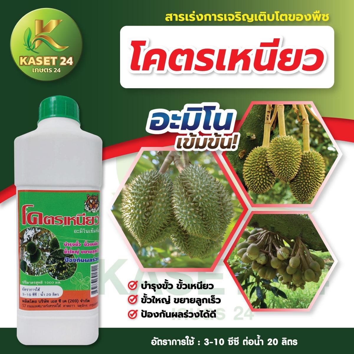 โคตรเหนียว หยุดผลร่วง ทันทีที่ใช้ บำรุงขั้ว ขั้วเหนียว ขั้วใหญ่ ขยายลูกไว ป้องกันผลร่วง (ขนาด 1 ลิตร)
