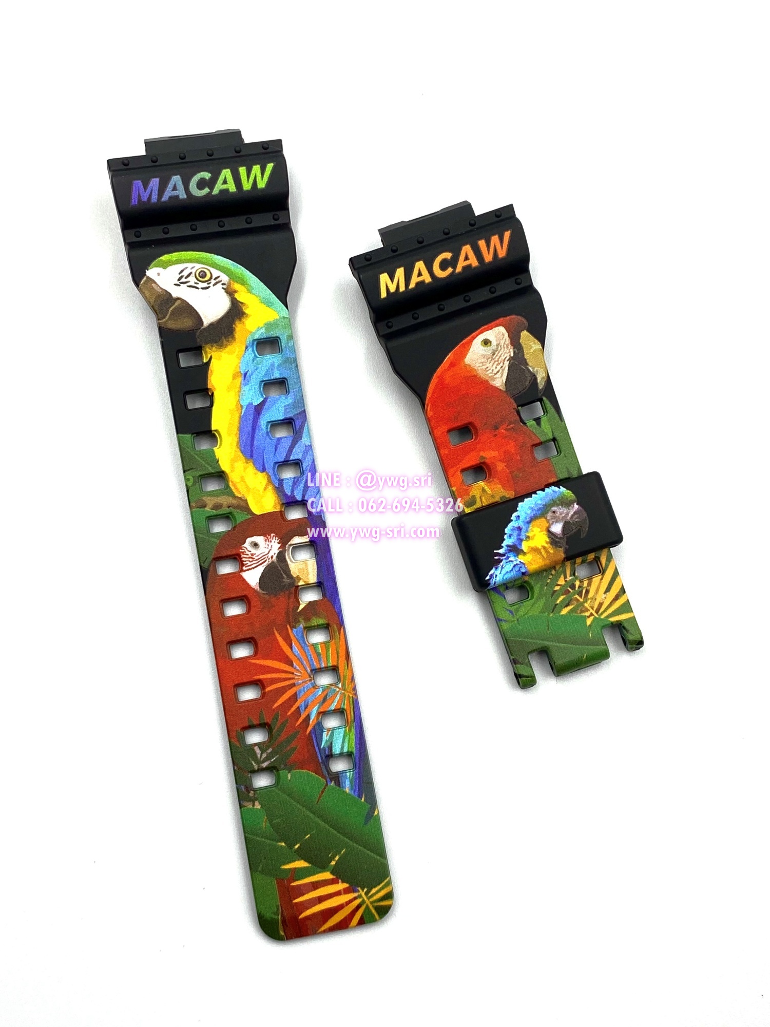 กรอบสาย G-SHOCK แท้✅ สีดำด้าน สกรีนลาย Macaw ใส่ได้กับรุ่น GA-100 ,GA-110 ,GA-120 ,GA-140 ,GAX-100 ,GD-100 ,GD-120