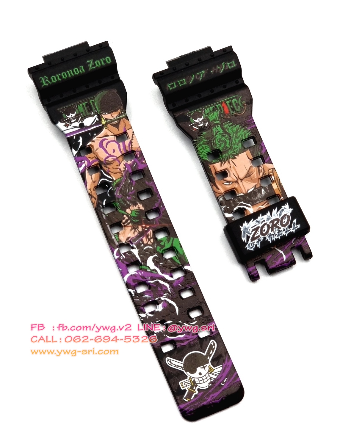 กรอบสาย G-SHOCK แท้✅ สีดำด้าน สกรีนลาย One Piece Zoro ใส่ได้กับรุ่น GA-100 ,GA-110 ,GA-120 ,GA-140 ,GAX-100 ,GD-100 ,GD-120