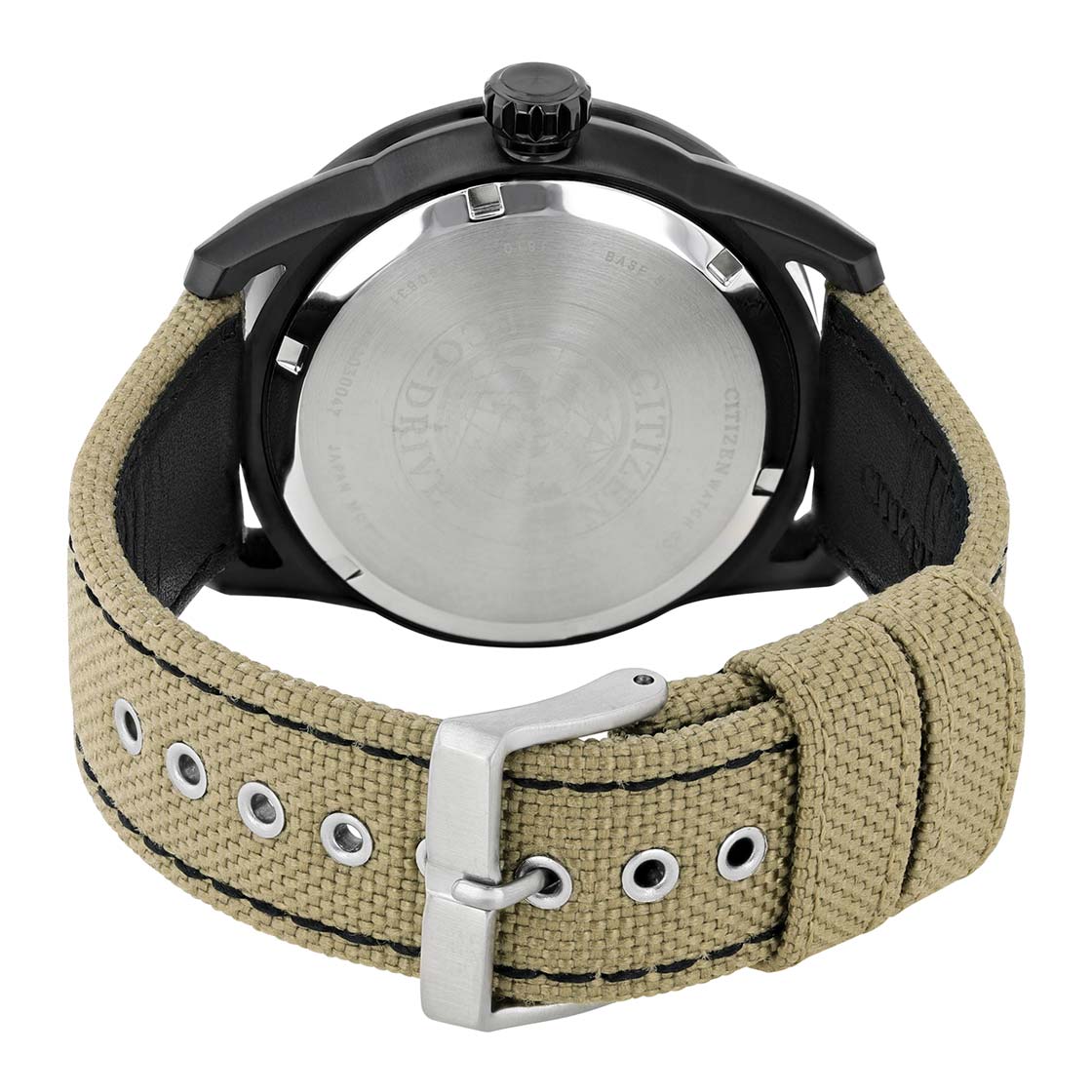 Citizen AW1365-19P นาฬิกาข้อมือผู้ชาย Citizen Eco-Drive รุ่น AW1365-19P, Aviator Black IP Nylon Men's Watch