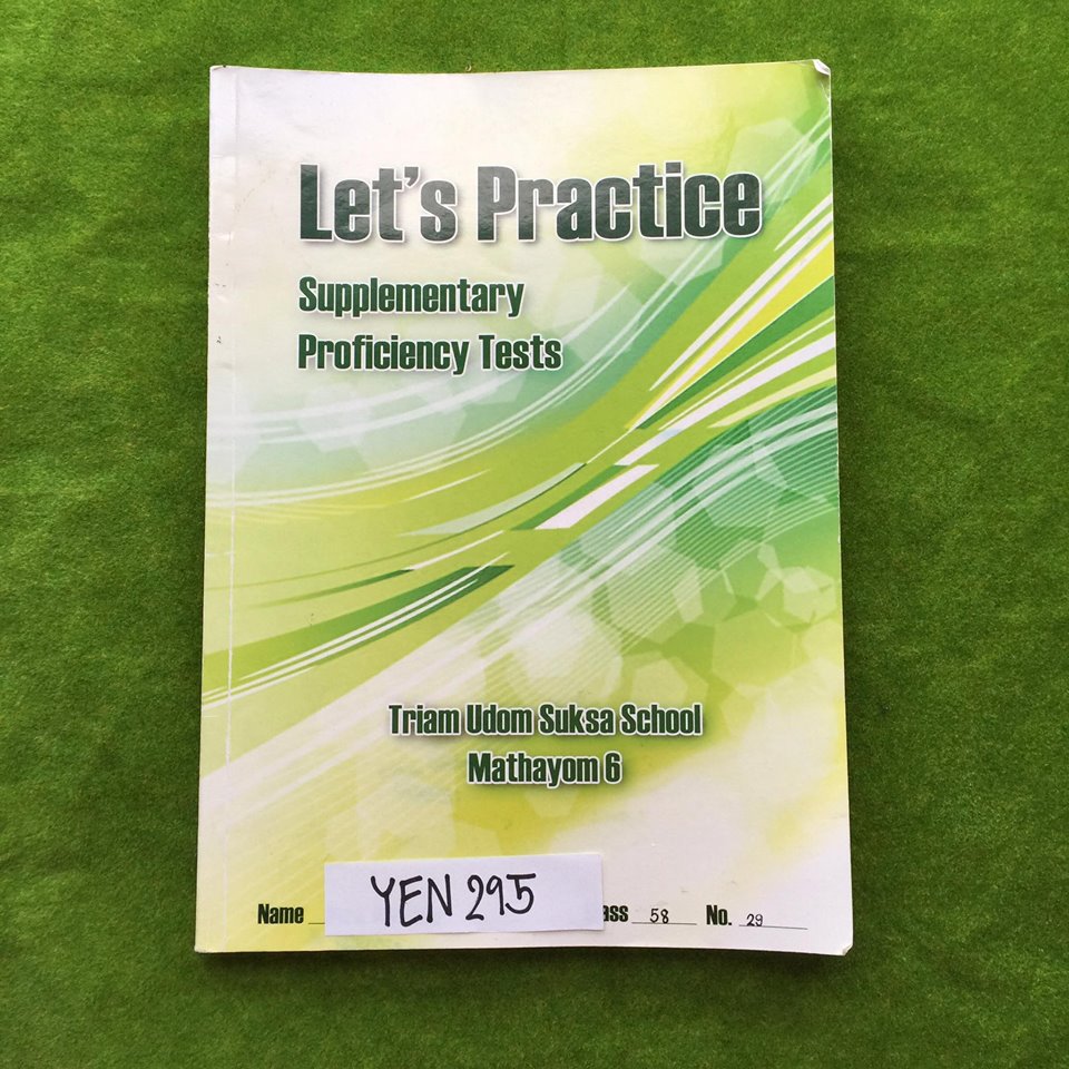 YEN295 [โรงเรียนเตรียมอุดม] English M.6 เป็นข้อสอบที่ทำขึ้นเพื่อเตรียมตัวในการสอบเข้ามหาวิทยาลัย มีทั้งหมด 12 test ทำ test 1-7 ครบ test 8 ทำไปครึ่งเดียว test 9-10 ไม่ได้ทำเลย หนังสือสันแตกแต่ไม่มีหน้าหลุด ขาย650฿