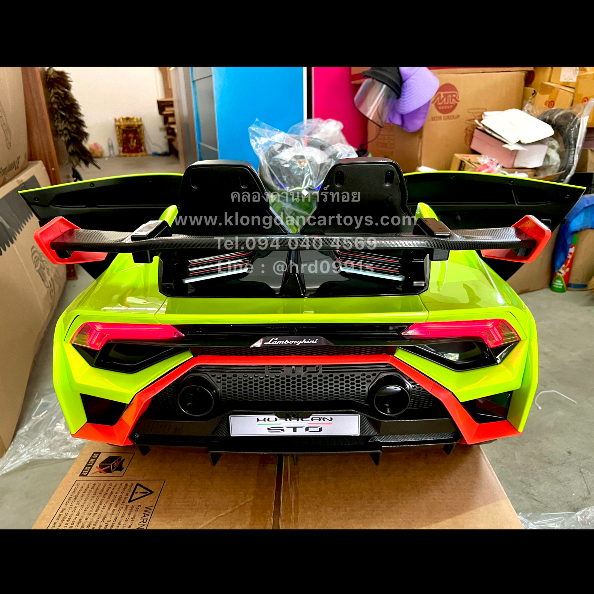 *ลิขสิทธิ์แท้*รถแลมโบกินีHuracanSTO*ดริฟได้, มอเตอร์แรง120W* (2มอเตอร์ แบต12v10a, มีโช้คนิ่ม, มีรีโมทบูลทูธ, เปิดประตูได้) สวยเท่ส์เครื่องแรงจัด