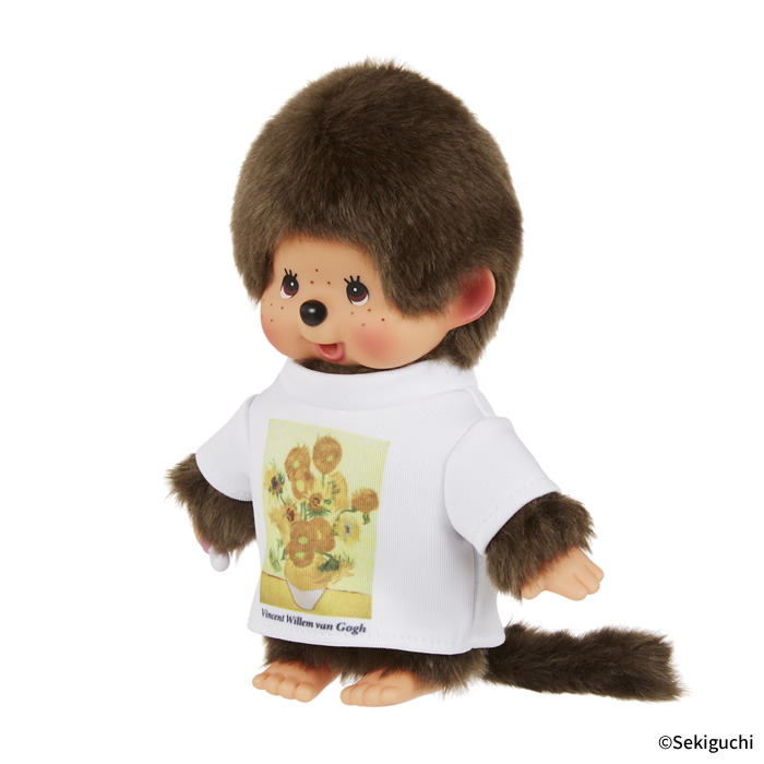 [PRE-ORDER] Monchhichi ตุ๊กตาม่อนชิชิคุง ใส่เสื้อ Van Gogh Size H19 x W13 x D7.5 cm นำเข้าจากญี่ปุ่น モンチッチくん 男の子 Tシャツ モンチッチ もんちっち monchhichi ゴッホ アート
