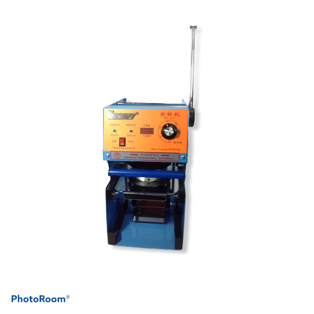 เครื่องซีลปากแก้ว รุ่น ET-S2 ปากแก้ว 9.5 ซม แบบธรรมดามือโยก นับแก้วได้ ETON Et-2 Manual cup sealing machine with digital counter