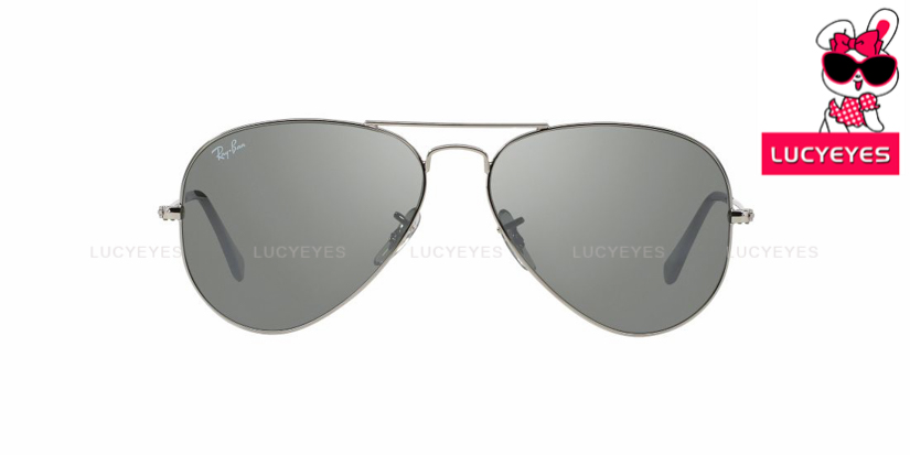 RAYBAN RB3025 003/40 AVIATOR Size 62 กรอบเงิน เลนส์ปรอทเงิน 2