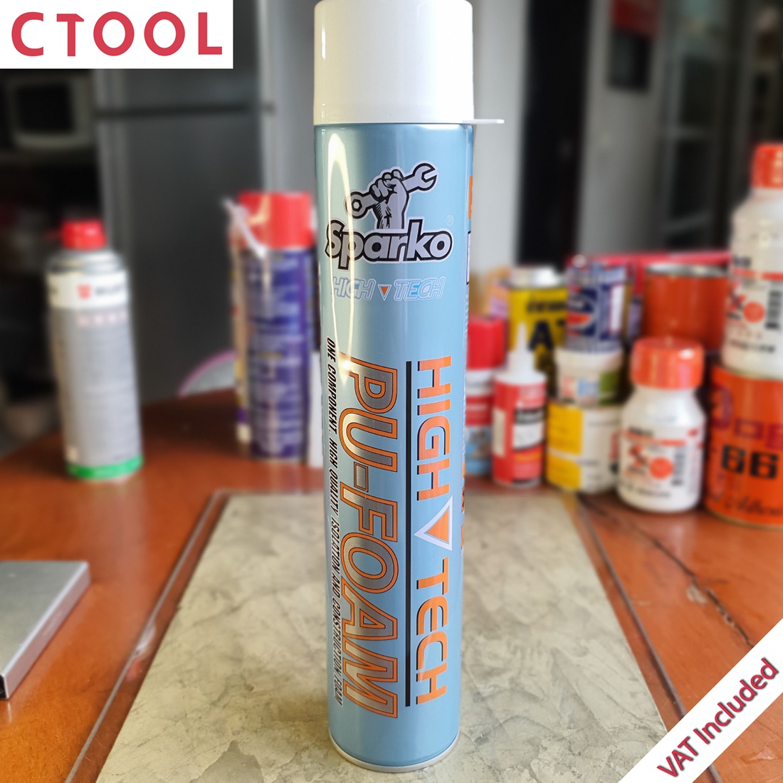 โฟมสเปรย์ (พียูโฟม) 750ml.SPARKO กระป๋องใหญ่ ของแท้ สเปรย์โฟม - Authentic PU Foam - ซีทูล Ctoolhardware