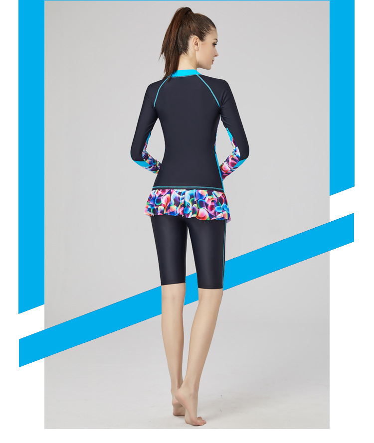 ชุดว่ายน้ำคนอ้วน แบบสปอร์ต 6xl พร้อมส่ง:ชุดว่ายน้ำไซส์ใหญ่สีดำแขนยาวตัดขอบฟ้าลายกราฟฟิก มาพร้อมกางเกงแต่งกระโปรงระบาย แบบสวยมากๆจ้า:รอบอก40-52นิ้ว เอว34-48นิ้ว สะโพก46-58นิ้ว