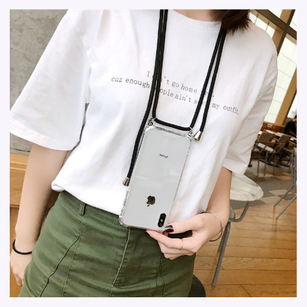 เคสใสไอโฟน พร้อมสายคล้อง เคส iPhone ใช้ ห้อยคอ สะพายข้างได้