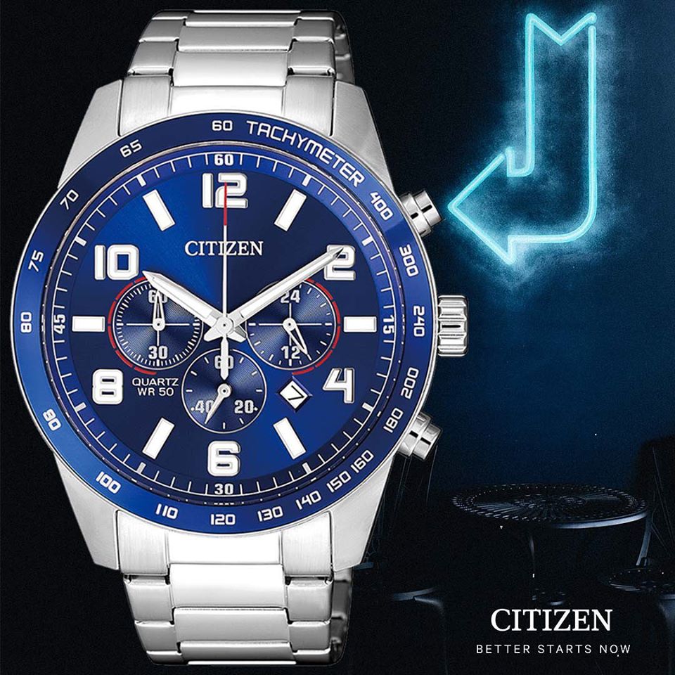Citizen AN8161-50L นาฬิกาผู้ชาย Chronograph Quartz Men's Watch