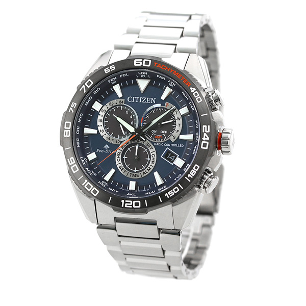 Citizen CB5034-82L นาฬิกาผู้ชาย Promaster Land Eco-Drive Global Radio-Controlled Perpetual Calendar Chronograph Men's Watch