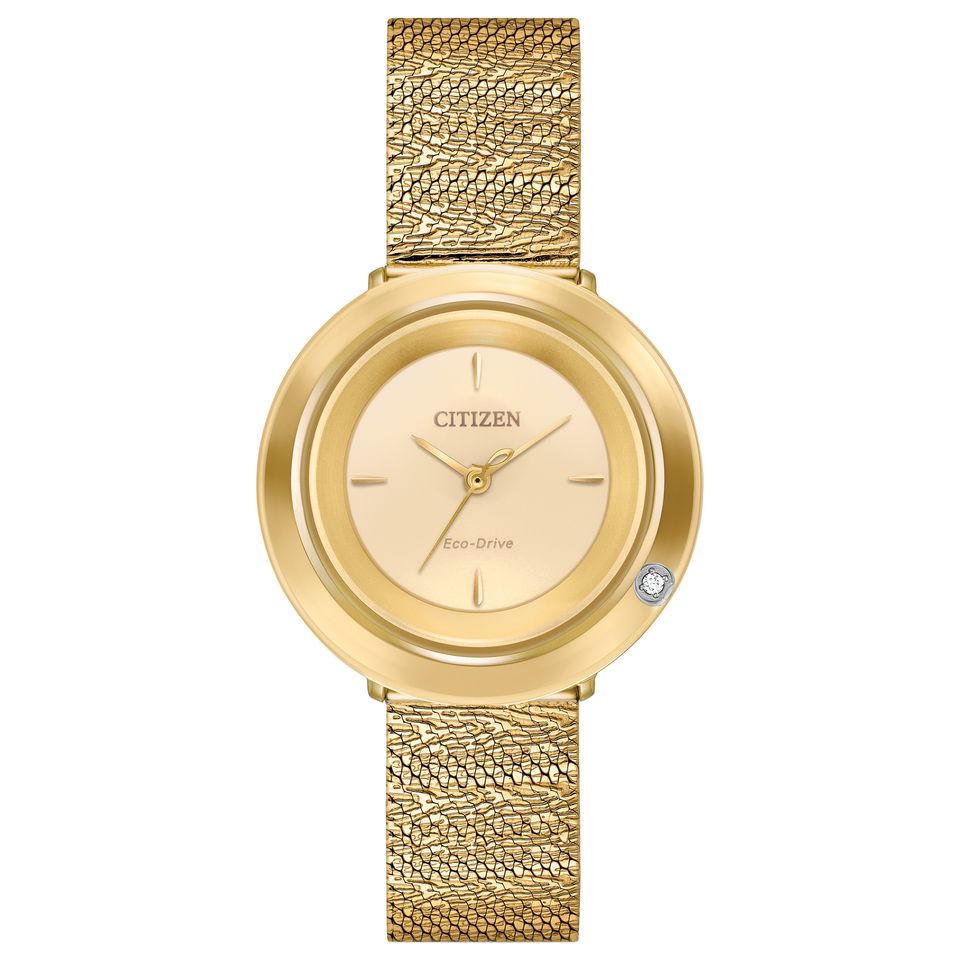 Citizen EM0642-52P นาฬิกาผู้หญิง Citizen L Ambiluna Mother of Pearl Diamond Eco-Drive Women's Watch