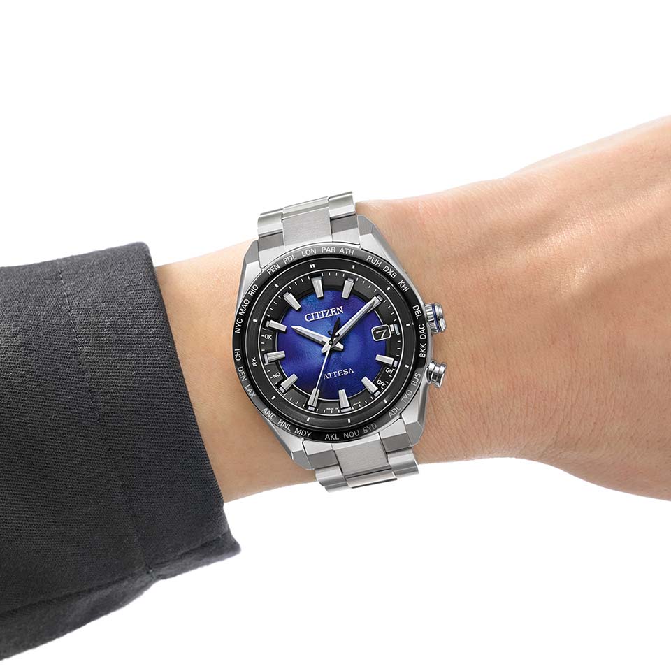 Citizen CB0288-65L นาฬิกาผู้ชาย Atessa Eco-Drive Global Radio Controlled Unite with Limited Blue 2000Pcs Men's Watch