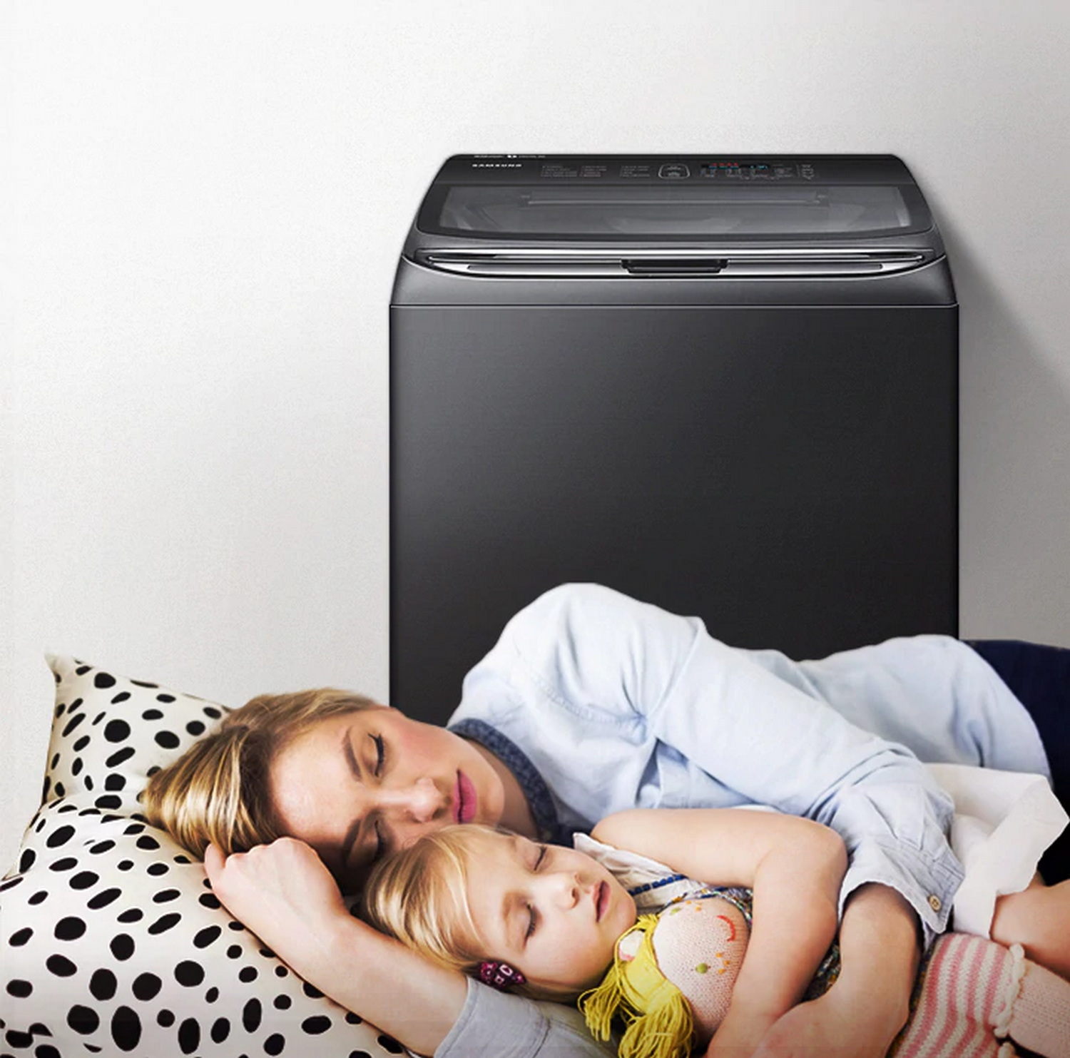 เครื่องซักผ้า SAMSUNG 22 กก. สีดำ พร้อมด้วย Activ dualwash รุ่น WA22R8870GV/ST