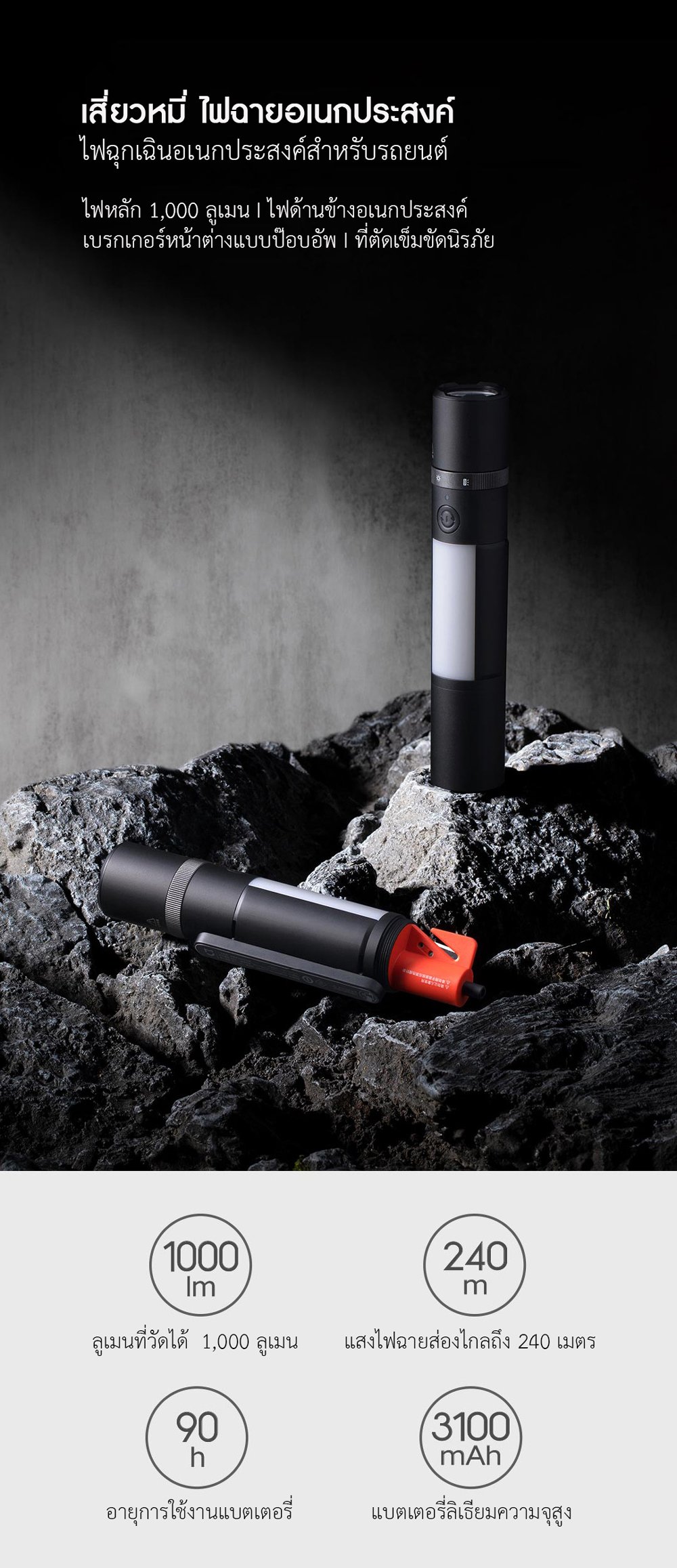 Xiaomi Multifunctional Flashlight - ไฟฉายเอนกประสงค์เสี่ยวหมี่