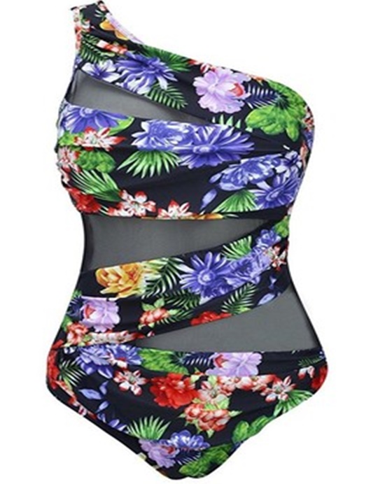 ชุดว่ายน้ำวันพีชคนอ้วน พร้อมส่ง :ชุดว่ายน้ำไซส์ใหญ่สีดำแต่งลายดอกไม้สีสันสดใสแบบเก๋ sexyมากๆจ้า:รอบอก36-42นิ้ว เอว32-40นิ้ว สะโพก38-46นิ้ว