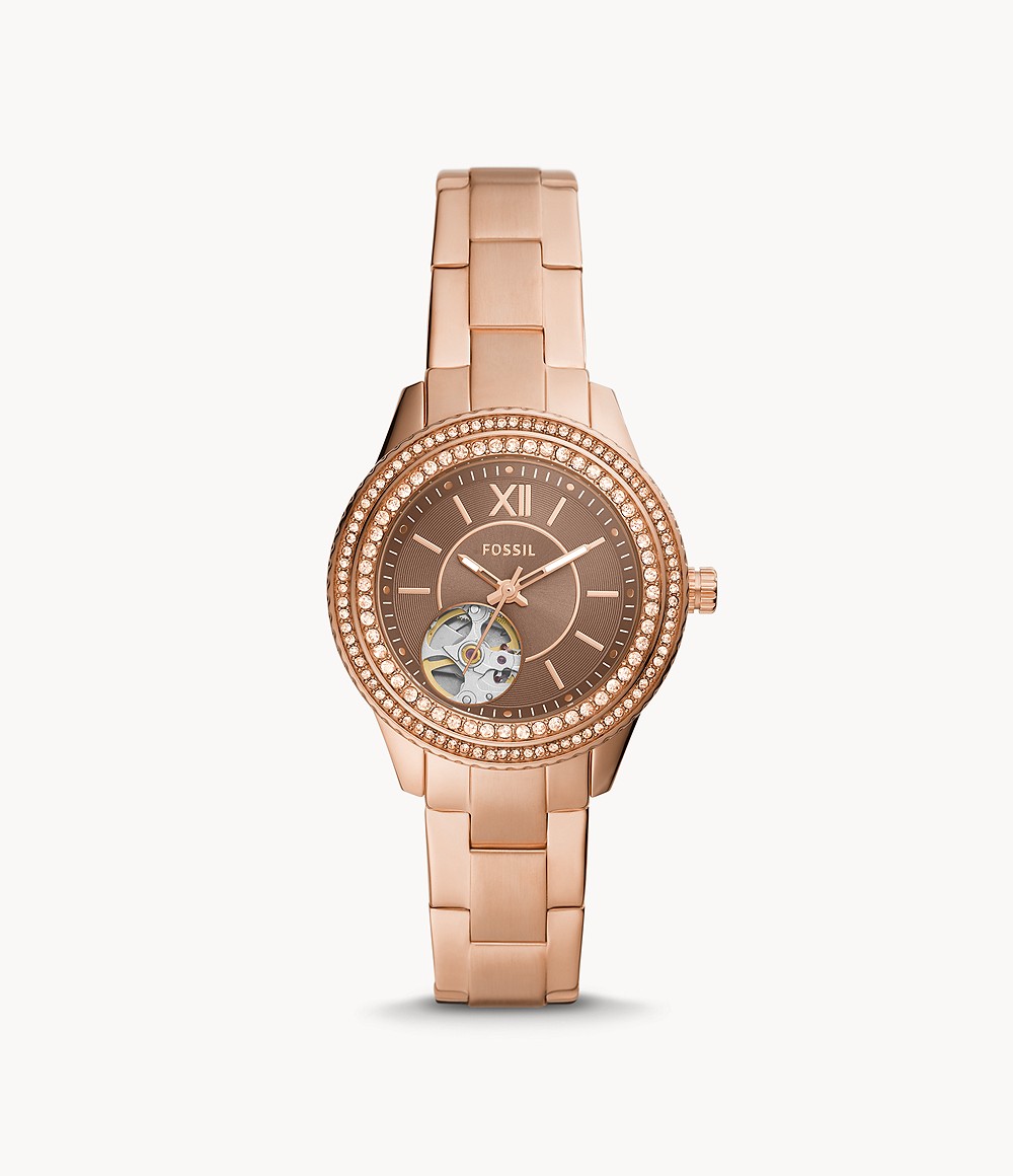 Fossil ME3211 นาฬิกาผู้หญิง Stella Automatic Rose Gold-Tone Women's Watch