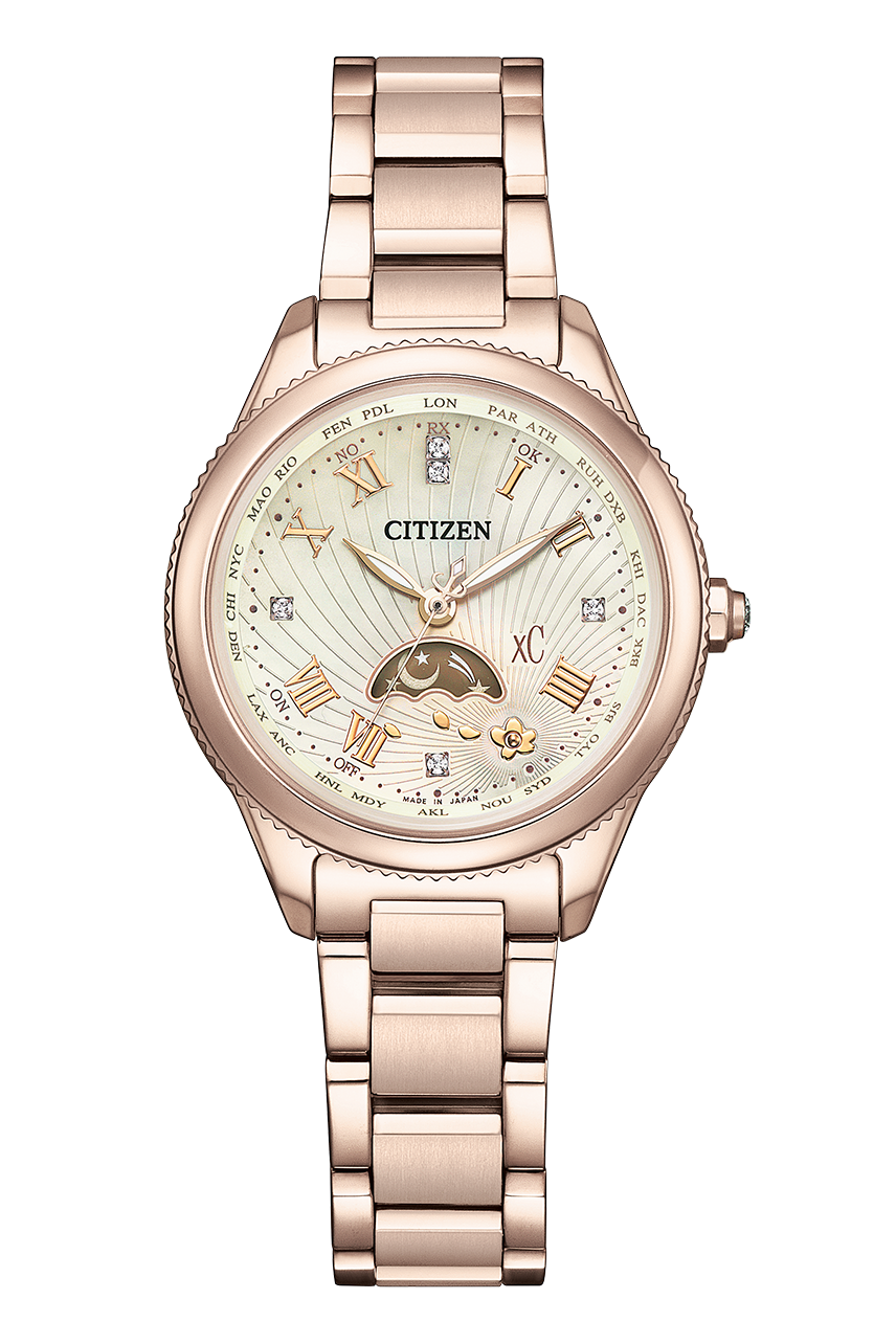 Citizen EE1006-51W นาฬิกาผู้หญิง xC Daichi Collection Radio-Controlled Eco-Drive Titanium Limited Sakura Made In Japan Women's Watch DIAMOND: 5pcs