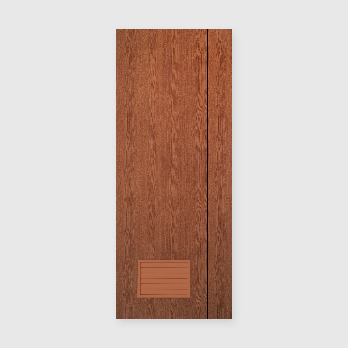 ประตูPVC 70X200/ไม่เจาะ#PM-2 เซาะร่องดำ สีออเร้นจ์ทีค POLOYWOOD (เฉพาะบาน) (PVC)