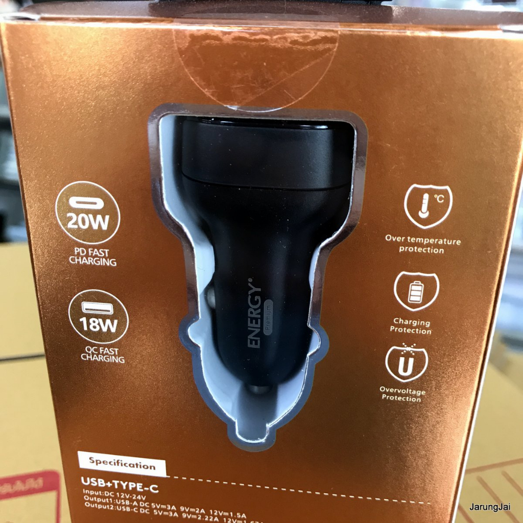 หัวชาร์จมือถือบนรถยนต์ รุ่น CA15 max 20W ยี่ห้อ energy premium