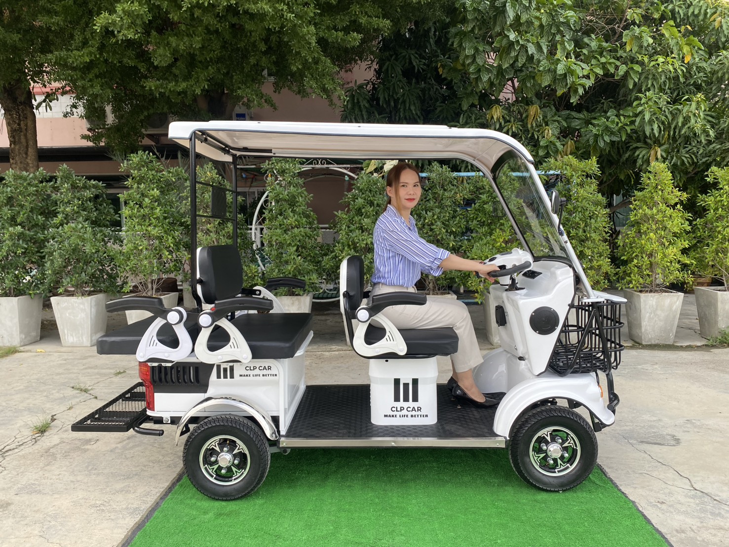 รถไฟฟ้า 4 ล้อ 6 ที่นั่ง (คนไซส์ใหญ่) รุ่น M-01ฺB BIG PLUS ยี่ห้อ CLP CAR ขับแฮนด์บิด