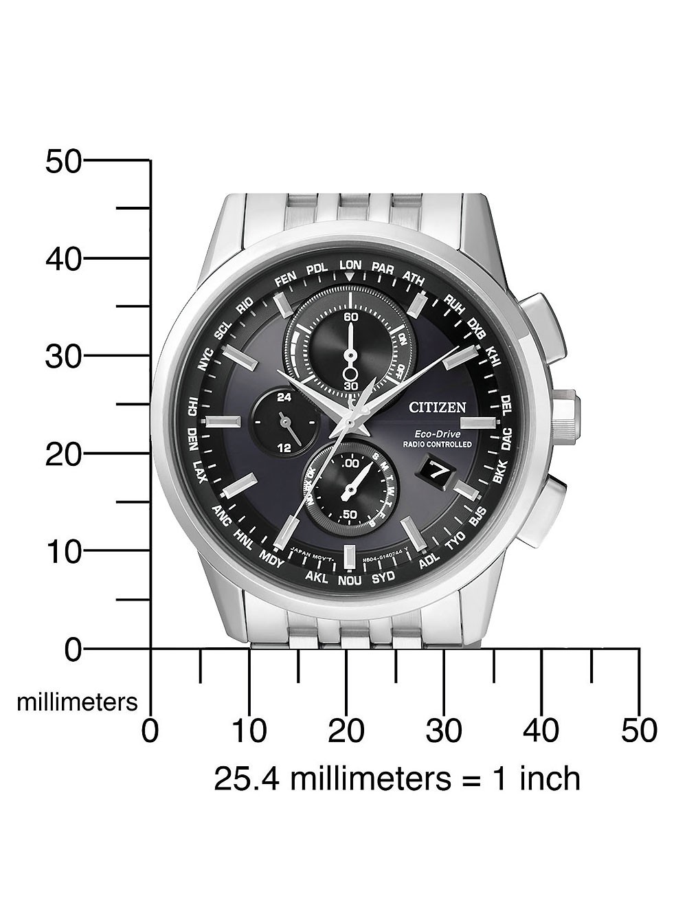 Citizen AT8110-61E นาฬิกาข้อมือผู้ชาย Eco-Drive Global Radio Controlled Chronograph Men's Watch